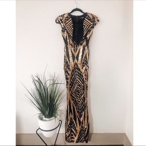Beautiful Gold Sequin Maxi Dress